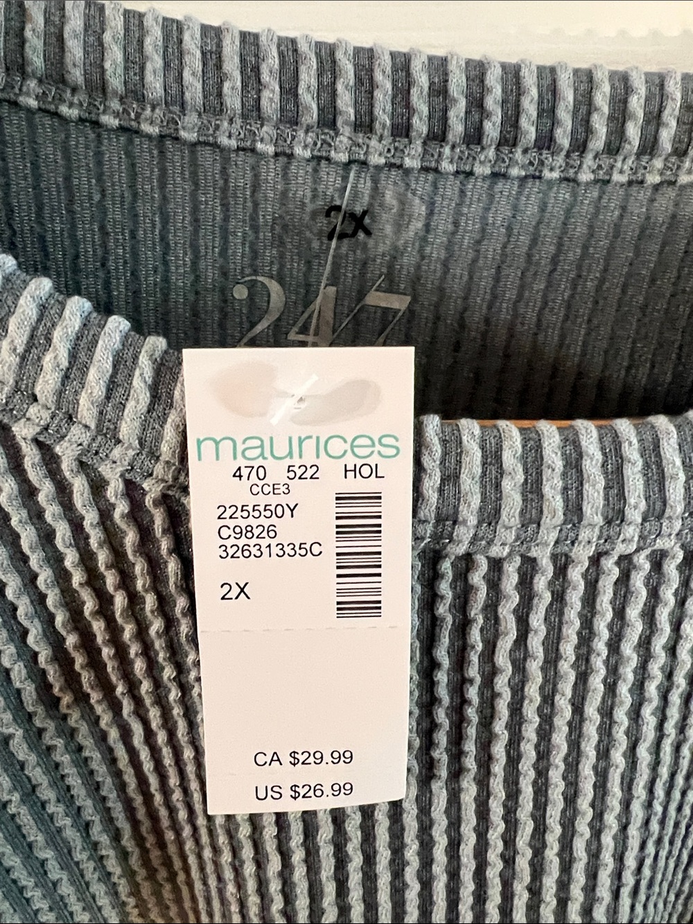 Cozy Ribbed Knit Oversized Sweater - Gray/Blue - Picture 2 of 2
